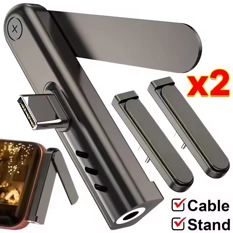 Mini Electronics Gadgets - 2/1 Buah Adaptor Lipat Braket Audio
