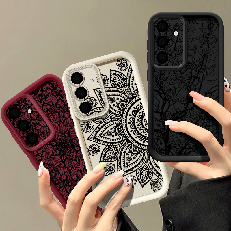 Casing Pola Totem Bunga Retro  - Samsung Galaxy A55 ulasan dan harga