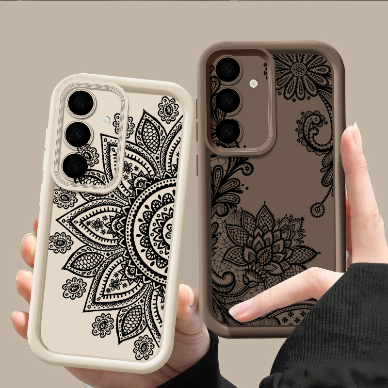 Casing Pola Totem Bunga Retro  - Samsung Galaxy A55 ulasan dan harga