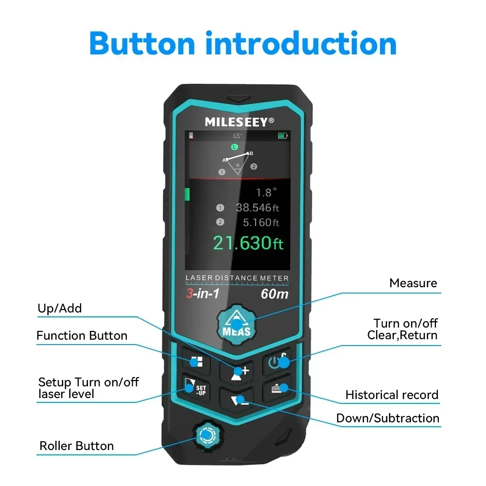 Mileseey R2B 60M Pengukur Lase - Laser Distance Measure ulasan dan harga