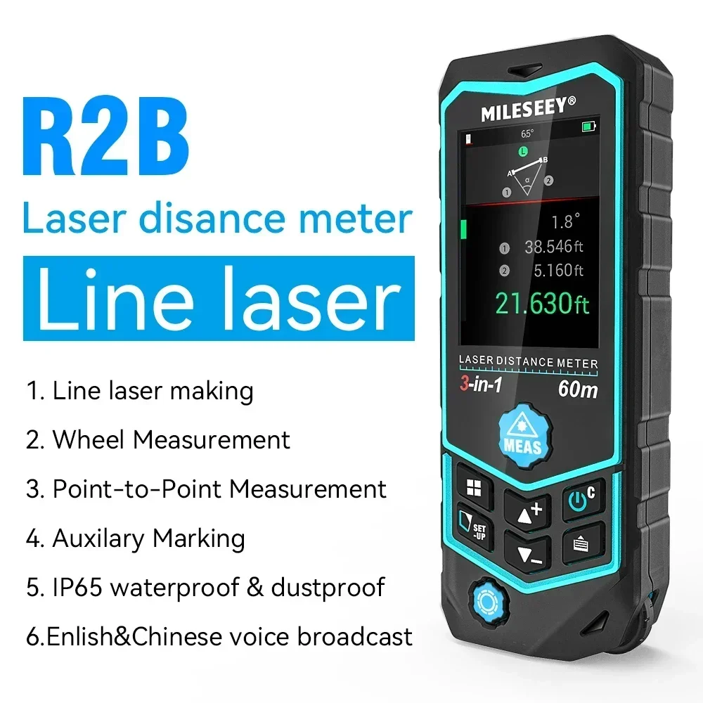 Mileseey R2B 60M Pengukur Lase - Laser Distance Measure ulasan dan harga