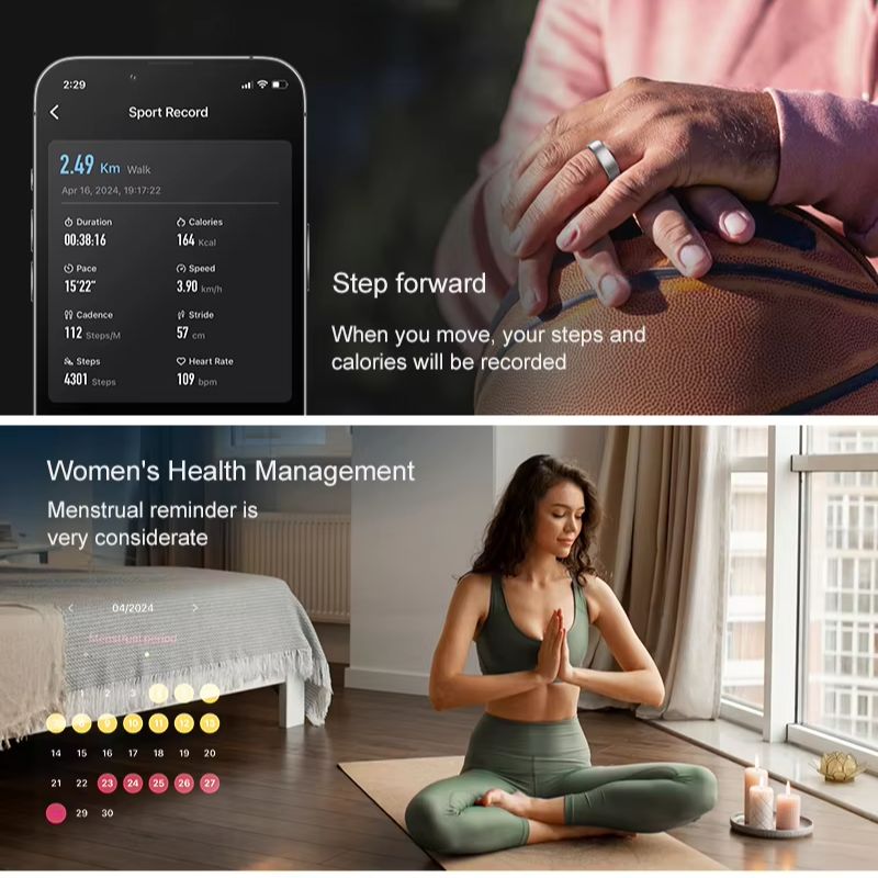 Cincin Pintar Pria Wanita, Mon - Smart Ring Health ulasan dan harga