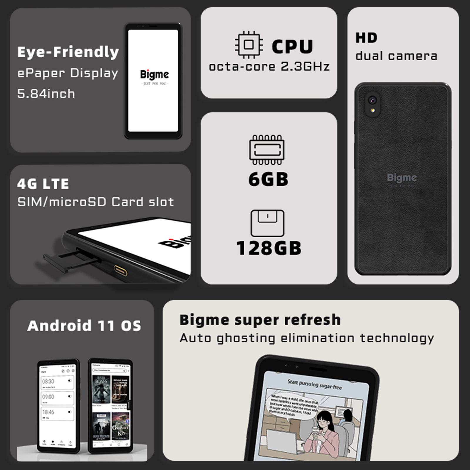 BIGME Hibreak Pembaca Ebook 5. - E-Ink Tablet Reader ulasan dan harga
